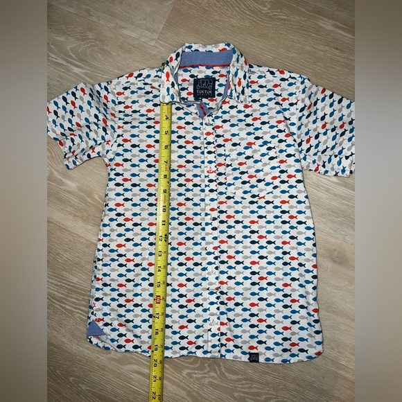 Til Tuk Kids Gone-Fishing Short Sleeve Button Down Shirt - size 7/8 - Picture 4 of 5